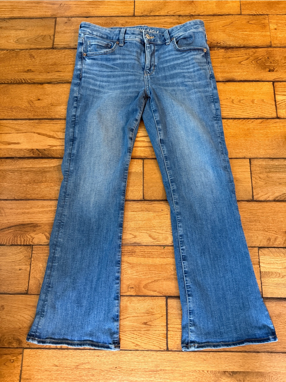 American Eagle Outfitters Kick Boot Light Blue Flared Women's Jeans